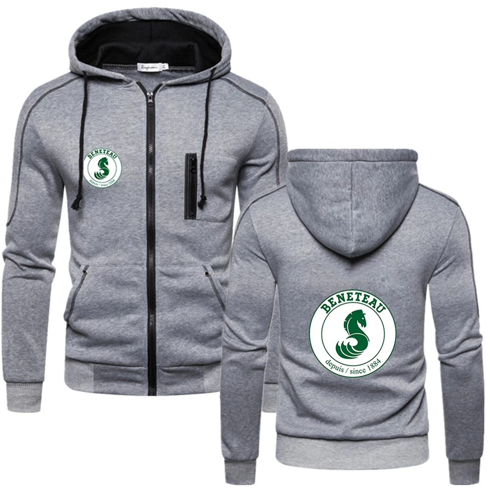 New Mens Solid Color Zipper Hoodies Casual Comfortable Sweatshirts