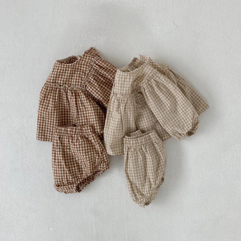 Toddler Girl Plaid Blouse & Shorts Set 6