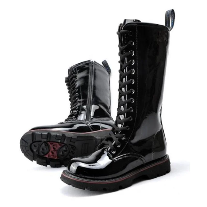 Men Training Boots Mens Training Over Knee High Boots Light Leather Long Waterproof Snowboots Equestrian Motocycle Patent Leather Punk Cowboy Boots