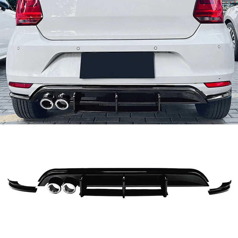 Auto Paraurti Posteriore Diffusore Labbro Posteriore Splitters Laterali Spoiler Lip Per Volkswagen Polo Mk5 6R 2009-2014 Body Kit Tuning
