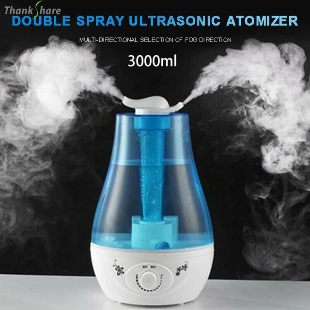 3000ML Ultrasonic Air Humidifier Double Sprayers Fog Mist Maker Essential Oil Diffuser 7 Color LED Aroma Diffusor Aromatherapy 1