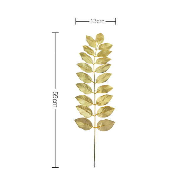 Gold Artificial Monstera Tropical Plam Tree Leaves Photography Background Fake Plant Wedding Birthday Party Home Decoration