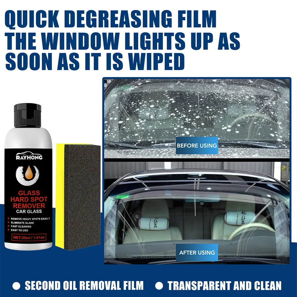 50ml Car Watermarked Oil Stain Removal Window Glass Oil Film Remover Cleaner  Bathroom Cleaner Car Cleaning Accessories - Price history & Review, AliExpress Seller - Reese's autoparts Store