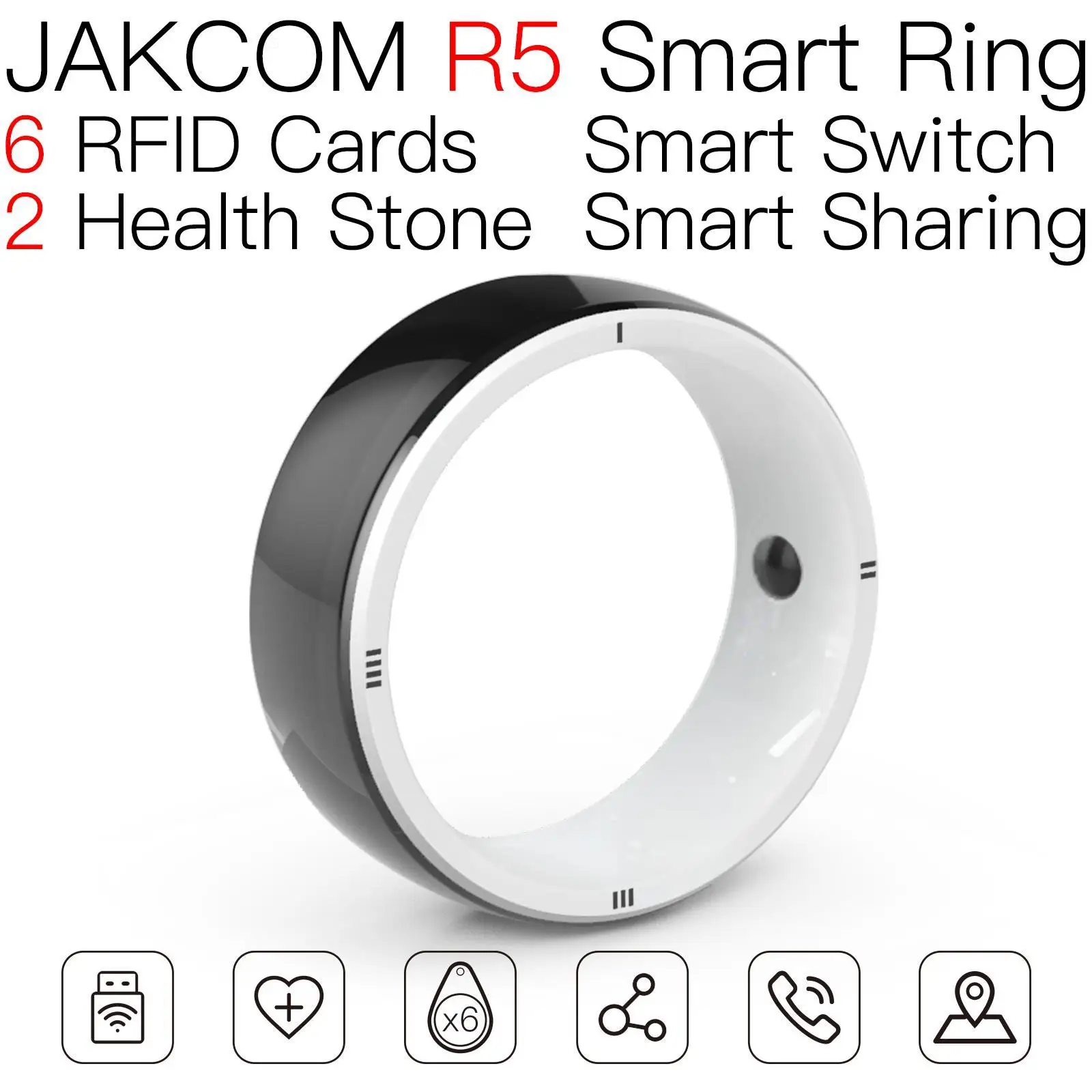 

JAKCOM R5 Smart Ring Nice than cat coller nfc rfid 125khz long range square blood drop type sticker uid changeable chip encoder