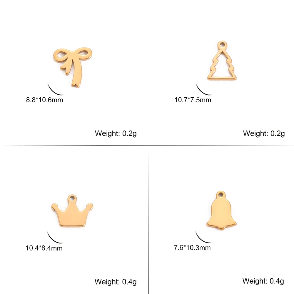 10 teile/los Großhandel Edelstahl DIY Halskette Ohrringe Charms Für Schmuck Machen Tier Baum Krone Winzige Anhänger Zubehör – Detail 7
