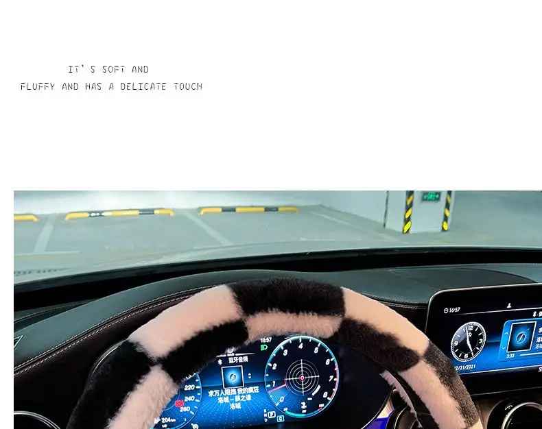 Winter Car Steering Wheel Cover Plush Warm Lint Fashion Cute Product Interior Accessories for Woman Girls Female Driver