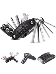 Portable 16 - in - 1 Multifunction Bicycle Repair Kit (16 in 1)