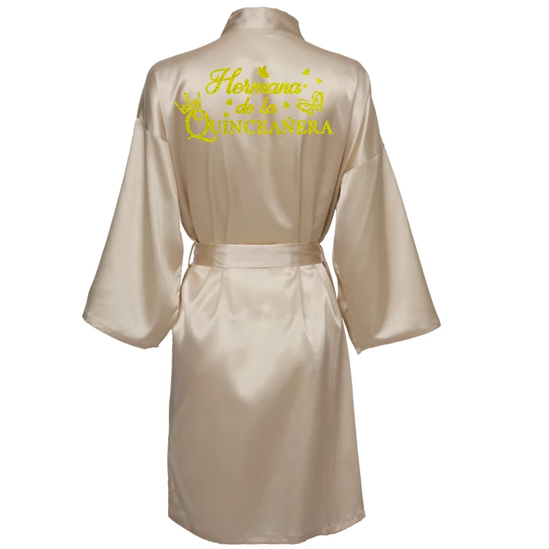 Princess Sweet 15 Years Girl Birthday Party Robes Quinceanera Robe Mis XV Bathrobe Silkly Nightgown