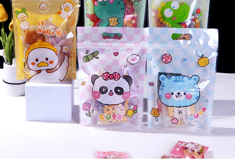 Description Picture 5 of item50pcs Cartoon Food Packaging Ziplock Bags Stand Up Candy Snack Cookies Storage Bag Kids Plastic Self-sealing Pouches Packag Bags