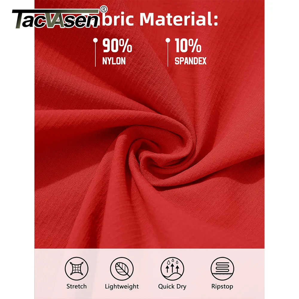 TACVASEN 남성용 캐주얼 속건성 3/4 카프리 바지, 멀티 포켓 경량 반바지, 야외 하이킹 카고 나일론 바지, 운동, 여름