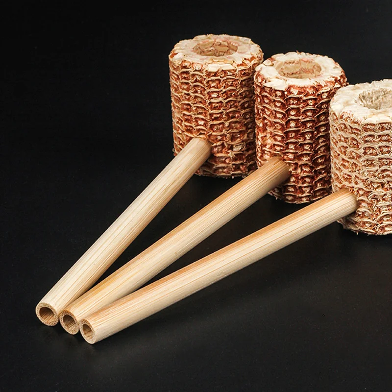 Corn cob Pipe 2pcs Bamboo Mouthpiece Natural Smoke Pipe Tobacco Corncob Smoking tobacco pipe herb smoking pipe smoking pipe handicraft pipe