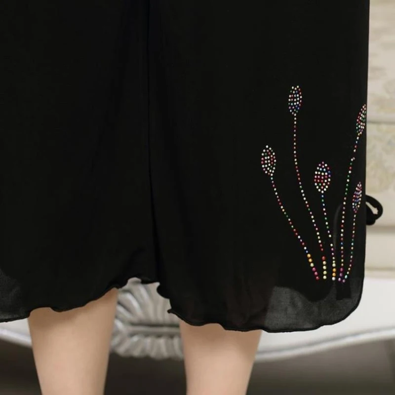 2023 New Autumn Fashion Minimalist Middle-aged Mom's Cropped Pants with Elastic Waist, Loose Waist, Casual Elderly Wide Legs