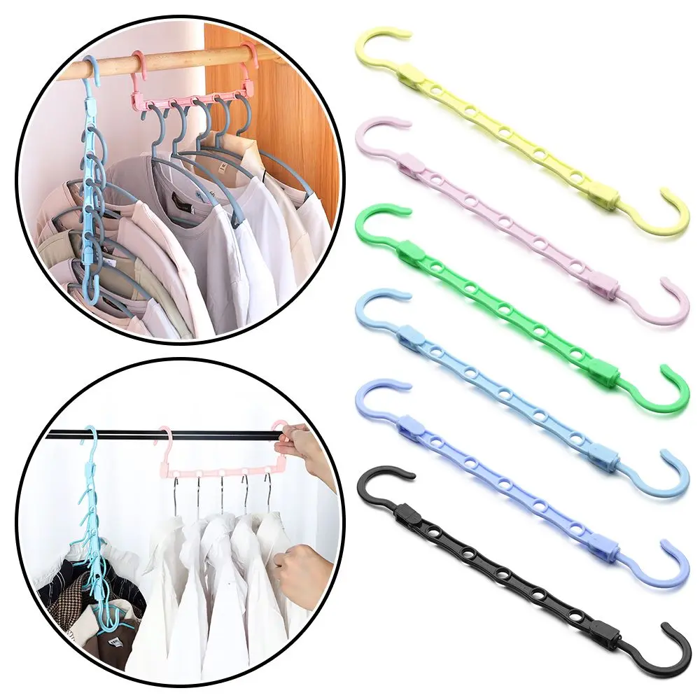 New Clothes Storage Folding Multi-function Closet Organizer 5-Hole Clothes Hanger Space Saving Magic Hanger 5