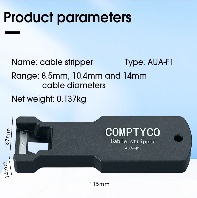 AUA-F1 Optical Fiber Tool Longitudinal Stripper Cable Jacket Slitter 8.5mm 10.4m
