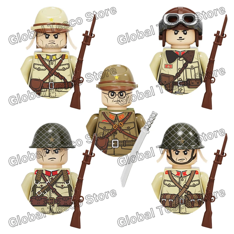 Мини-фигурки в стиле милитари WW2 конструкторы японской армии крупного офицера