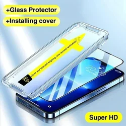 2 - Pack Premium Privacy Tempered Glass Screen Protector with Alignment Mounting Cover - iPhone 14 Pro Max (2Pcs HD Glass)