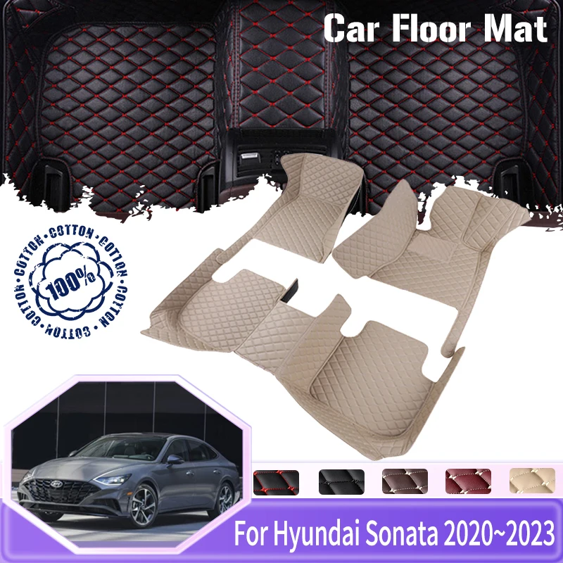 

Автомобильные коврики для Hyundai Sonata DN8 2020 2021 2022 5seat, водонепроницаемые коврики, кожаный коврик, грязевые коврики, автомобильные аксессуары, коврик, автомобиль
