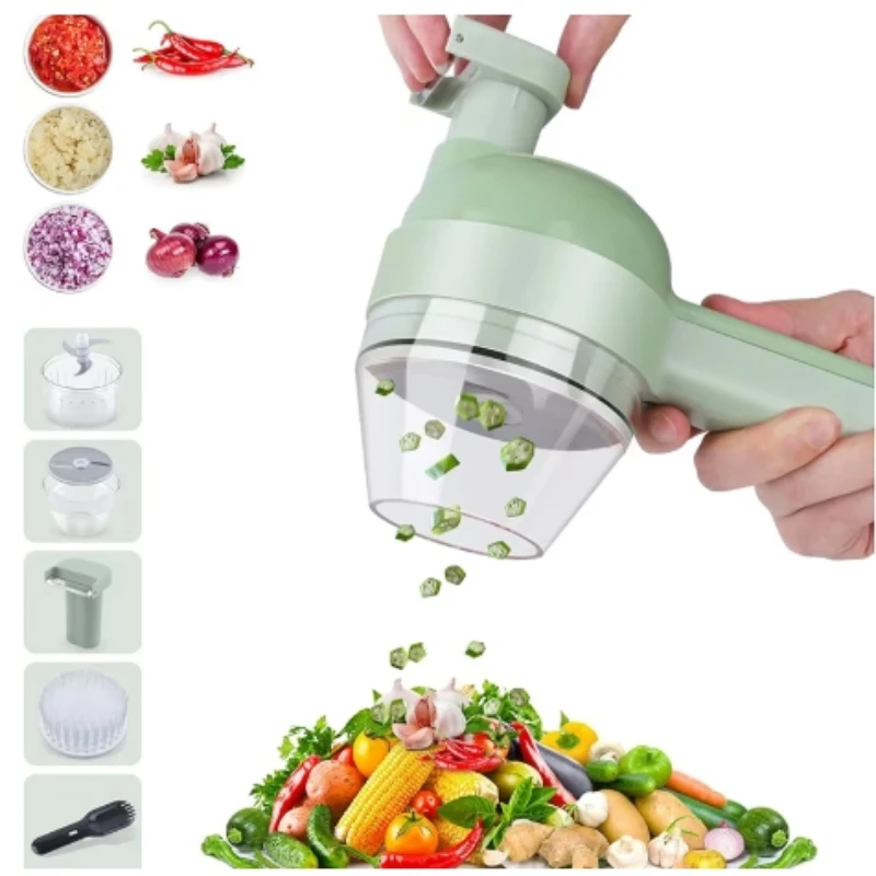 Multifunctional Electric Vegetable Chopper, Convenient Gadget for Home Kitchen, Fruit, Vegetable and Meat Chopping Tools for food processor