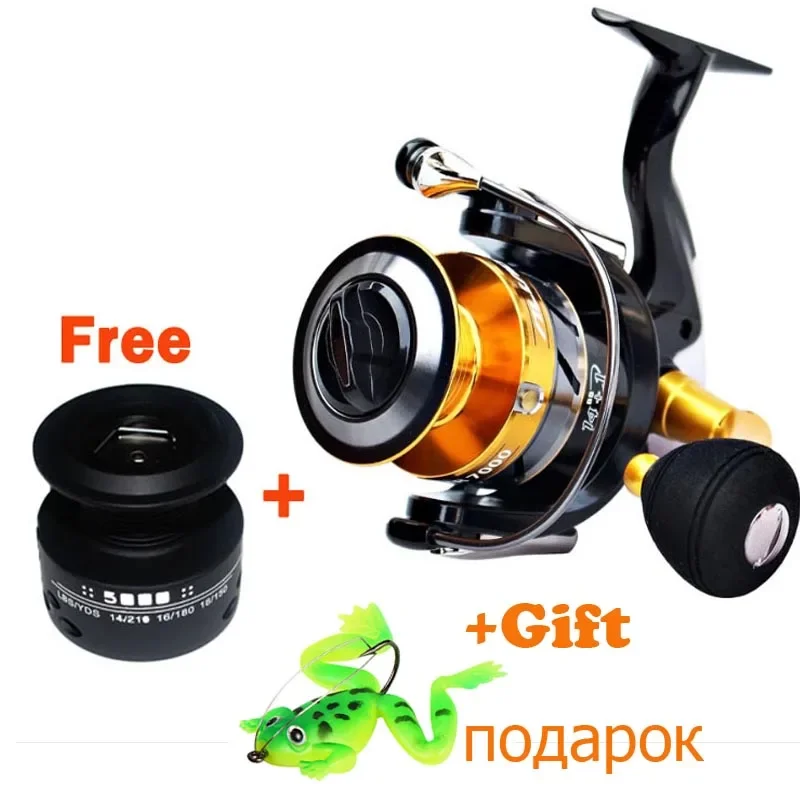 14+1BB Double Spool Fishing Reels Metal Spinning Carp Trout Bass Reel+ ...