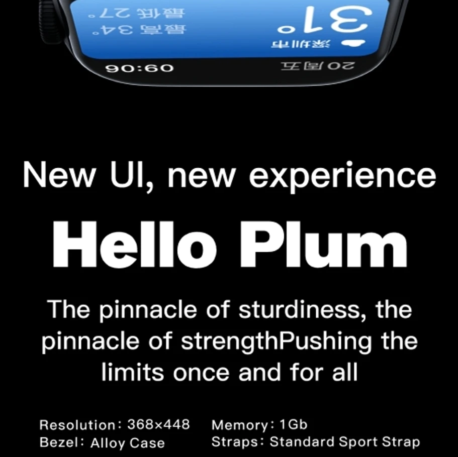 Hello Plum H16 Pro SmartWatch Amoled 1GB �޽��� ChatGPT ���� ���� ���� Ablum ���� ���� �ø��� 10 �ȵ���̵� Ios�� ����Ʈ �ð�