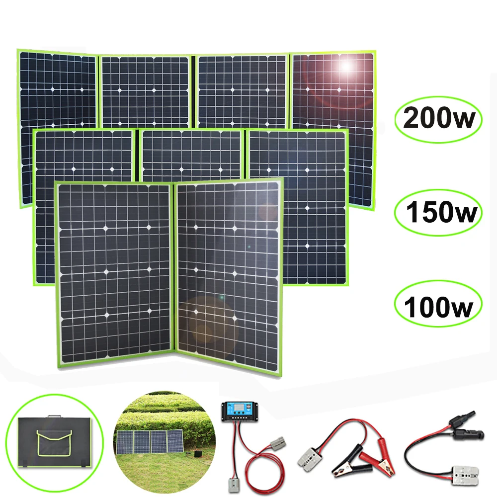 foldablesolarpanel200w150w100wportablesolar12vbatterycharger