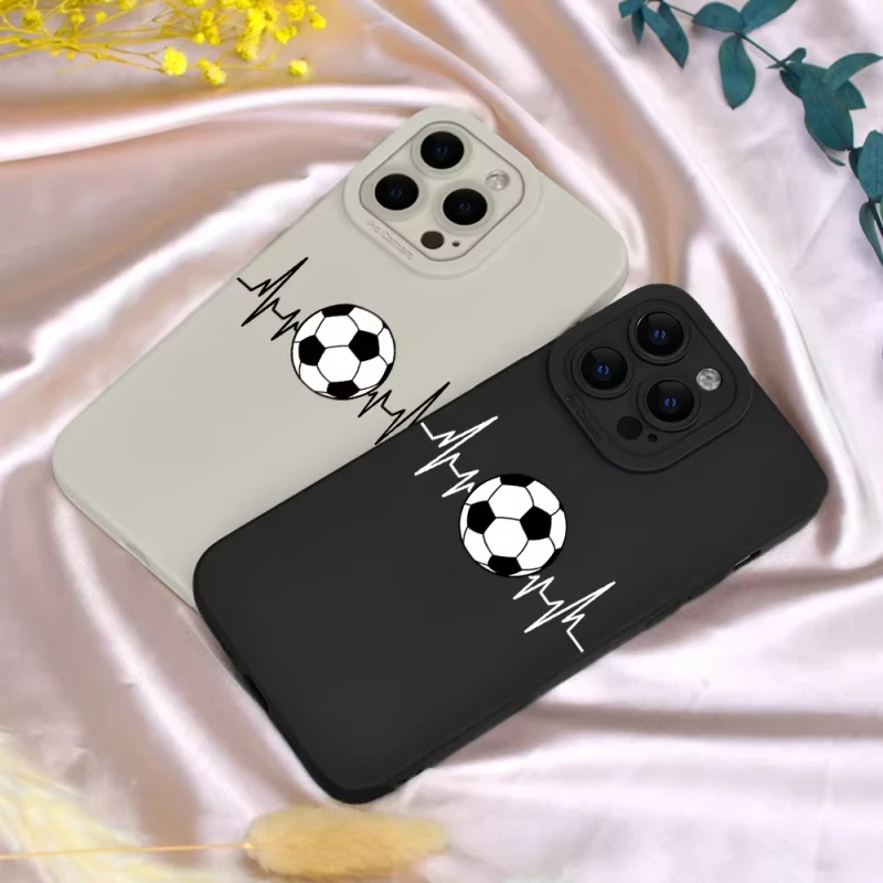 Football Pattern Graphic Silicone Soft Phone Case - Stylish Protective Back Cover