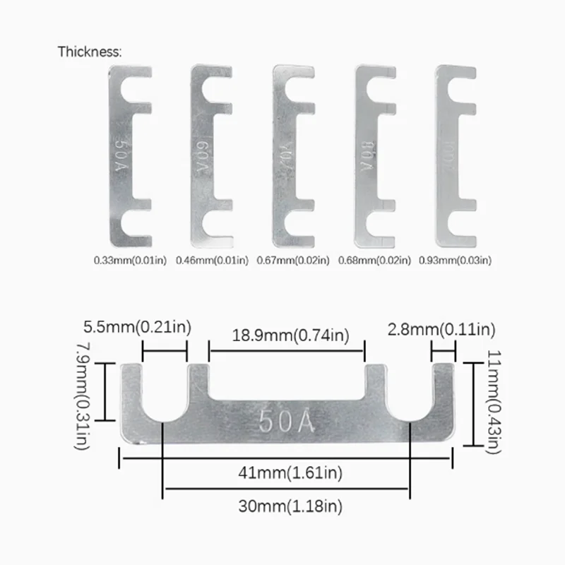 10PCS Automobile plate type fuse piece, battery safety piece, insert bolt, fork bolt type large current bus heavy truck
