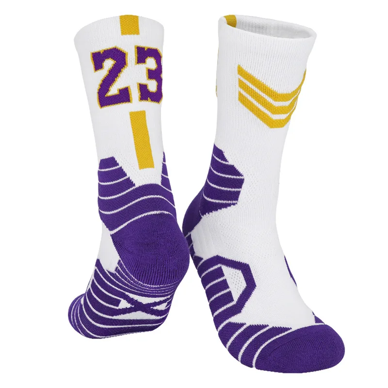 Men's professional basketball training stockings, trendy practical sports thickened sweat-absorbing towel bottom ball socks