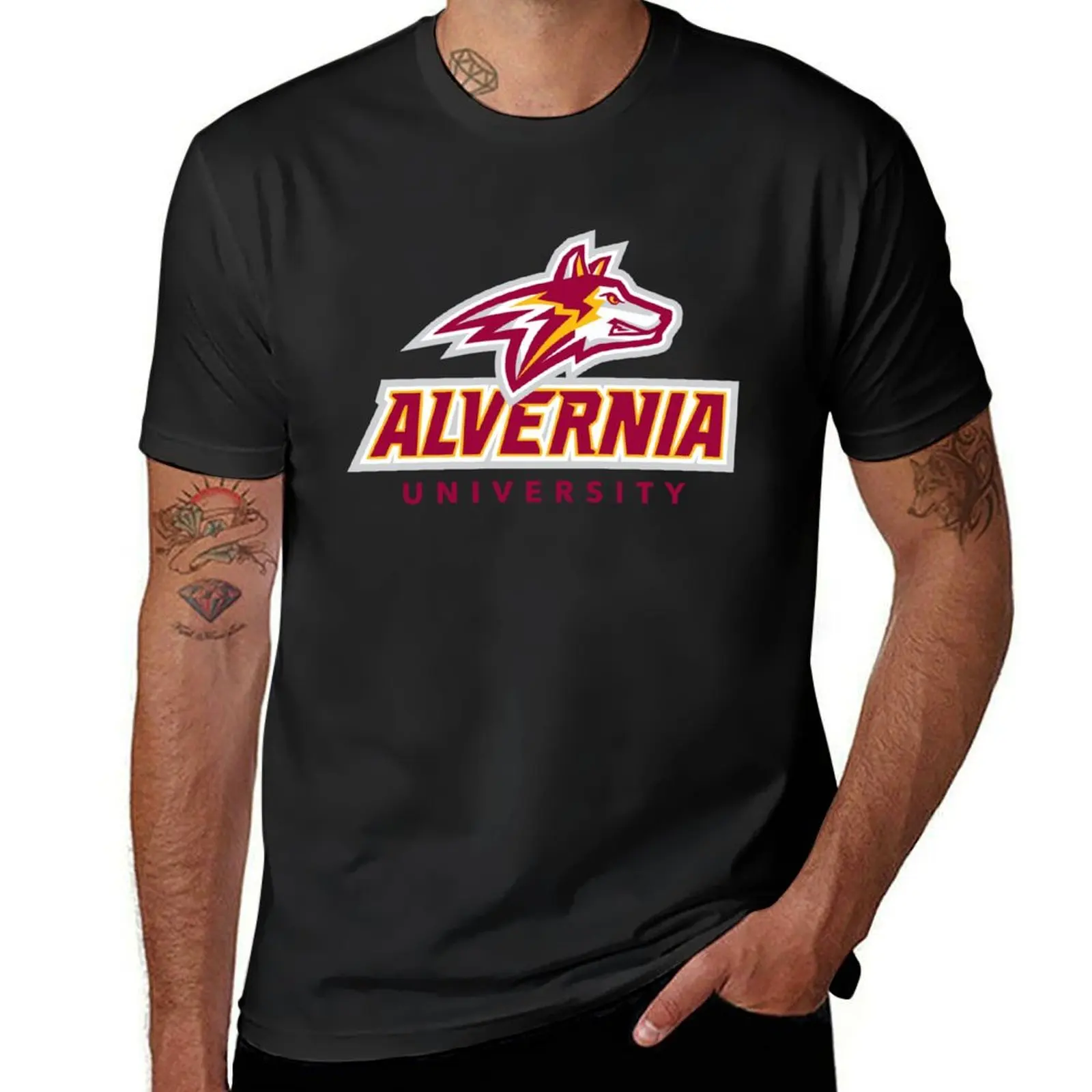 

Alvernia University golden wolves T-Shirt oversizeds new edition mens graphic t-shirts anime