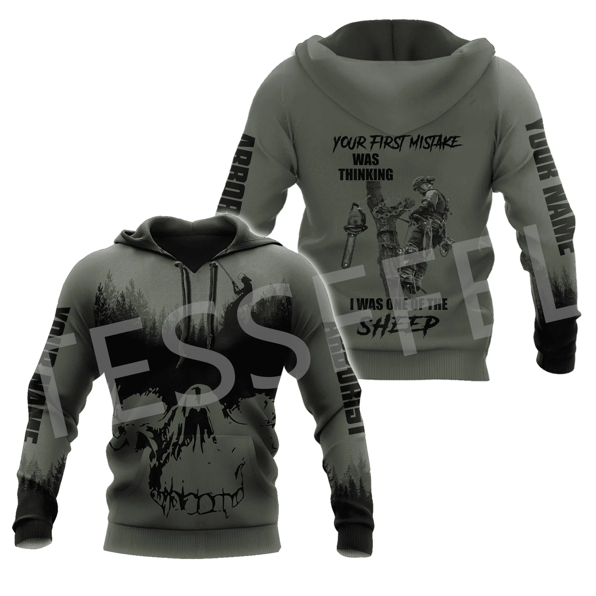 Nome Personalizzato Arborist Logger Motosega Carpenter Worker Tattoo Streetwear 3Dprint Pullover Harajuku Jacket Casual Funny Hoodies 18