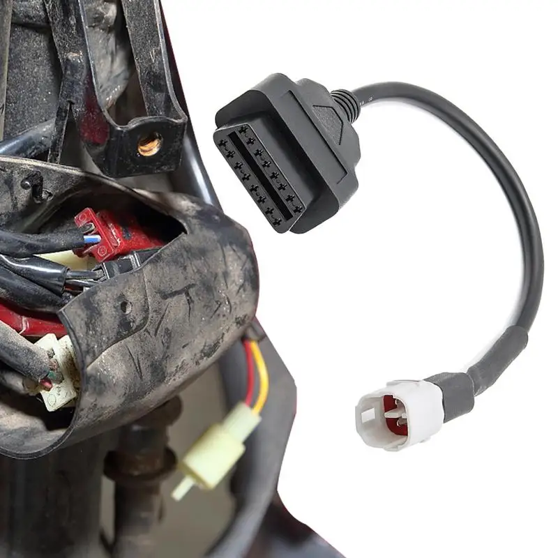 

Motorcycle OBD2 Diagnostics Connector & Cable Motorbike OBD2 Extension Cable Adapter Power Supply Connectors 4 Pin Plug Cable