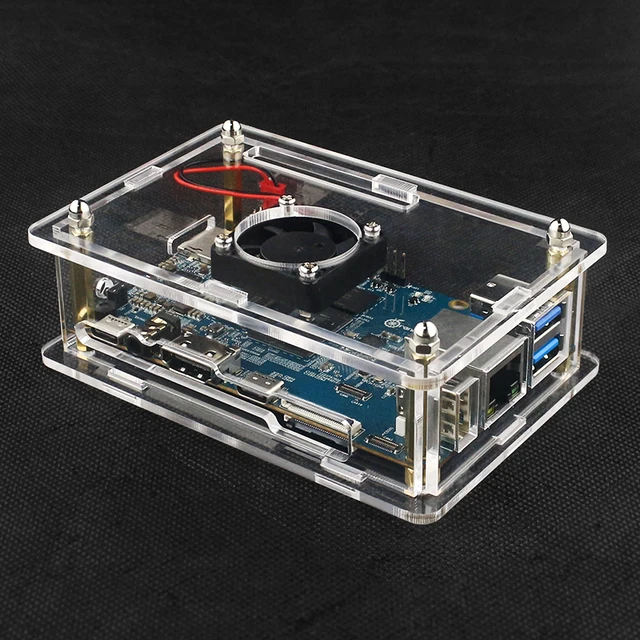 Orange Pi 5/5B Starter Kit Acrylic Case Transparent Shell with Fan Pow –  52Pi Store