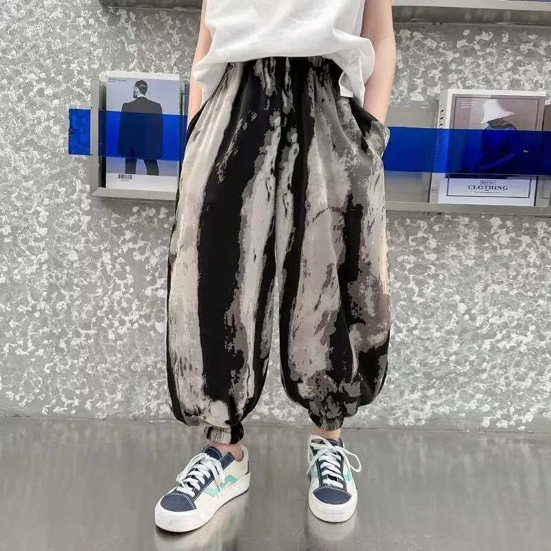 Abbigliamento Per Bambini, Pantaloni Estivi Per Ragazzi, Pantaloni Larghi Per Bambini Estivi Sottili Da Metà A Grandi Ragazzi