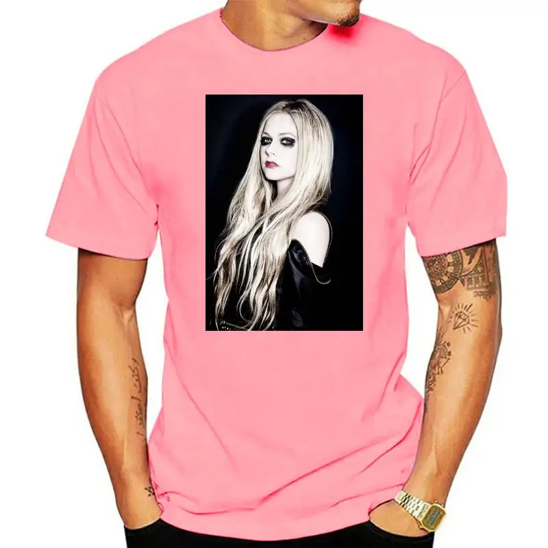 

2022 New Arrival Avril Lavigne Pattern Men T Shirt Summer 100% Cotton Comfort Soft O-Neck Short-Sleeve T-Shirt for Men Harajuku