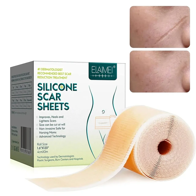 Feuilles de cicatrice en silicone 3M Soft Silicone Gel Scar Tape Rouleau de  ruban adhésif en silicone indolore - Bandes de retrait de cicatrice en  silicone de qualité médicale réutilisables pour césarienne