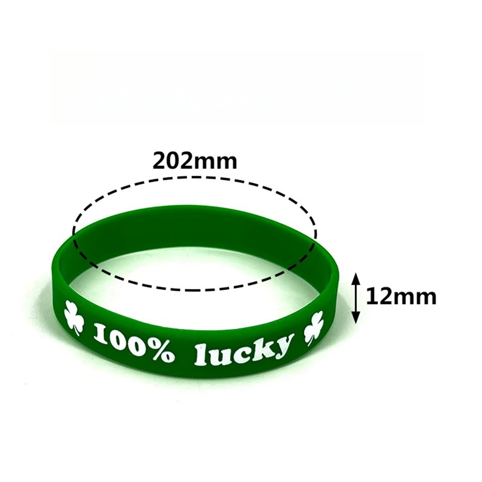 FUNOMOCYA 10 Braccialetti in Silicone Trifoglio Braccialetti Elastici San Patrizio Decorazioni Da Polso Stampate