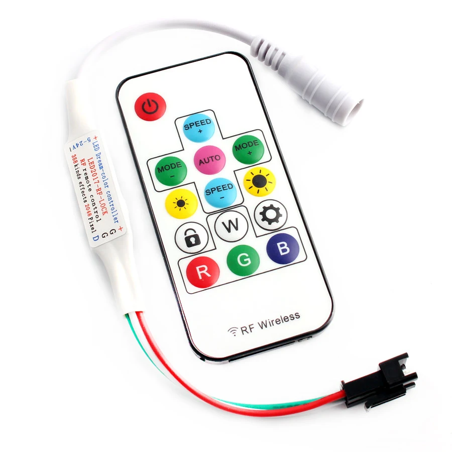 Беспроводный мини-контроллер для RGB WS2811/WS2812, с 14 клавишами