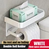 Aluminum Alloy Wall Mount Toilet Roll Paper Holder WC Storage Organizer Phone Shelf Holder Bathroom Accessories 4