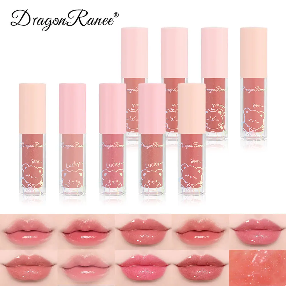 Water Light Glass Lip Glaze Hydrating Mirror Lips Oil Nourishing Moisturizing Pearlescent Glitter Cute Tootsie Mini Lip Gloss 3