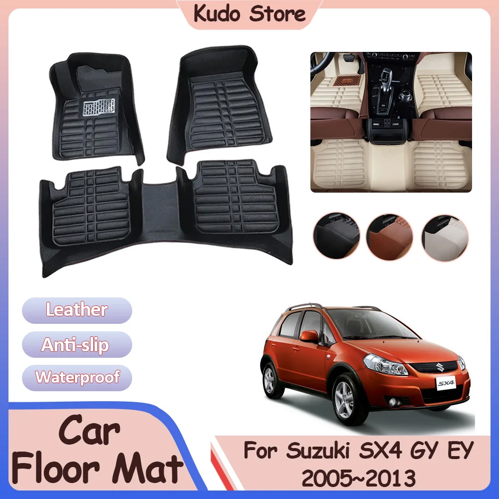 

For Suzuki SX4 GY EY RW 2005~2013 Fiat Sedici Car Floor Mat Custom Leather Panel Liner Foot Parts Carpet Rug Interior Accessorie