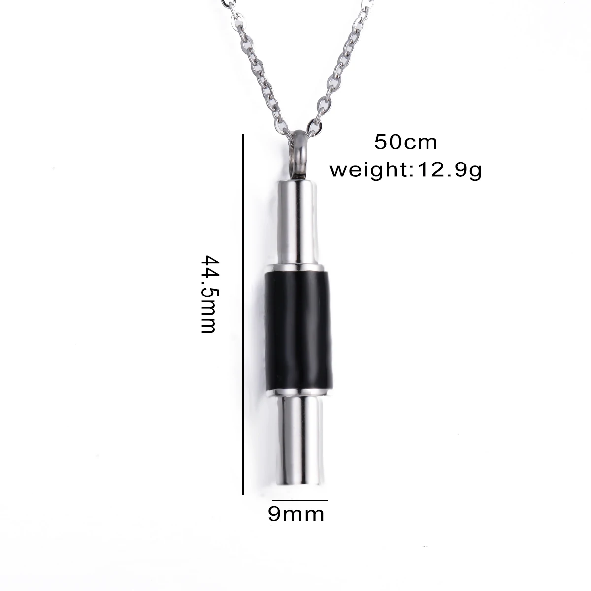 Simple Cylinder Cremation Urn Necklace/Keychain for Ashes Openable Memorial Pendant Stainless Steel Keepsake Jewelry 3