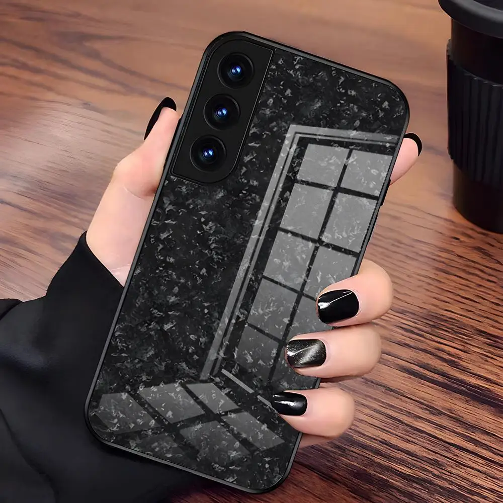 Premium Forged Carbon Fiber Shockproof Glass Phone Case