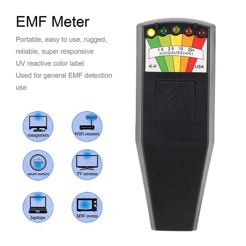 Electromagnetic Field K2 EMF Gauss Meter Radiation Dosimeter Detector  Handheld Electromagnetic Field Radiation Detector