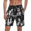 Bathing Suit Kiss Band Board Shorts Summer Rock Band Hawaii Board Short Pants Males Pattern Sportswear Fast Dry Swim Trunks 1