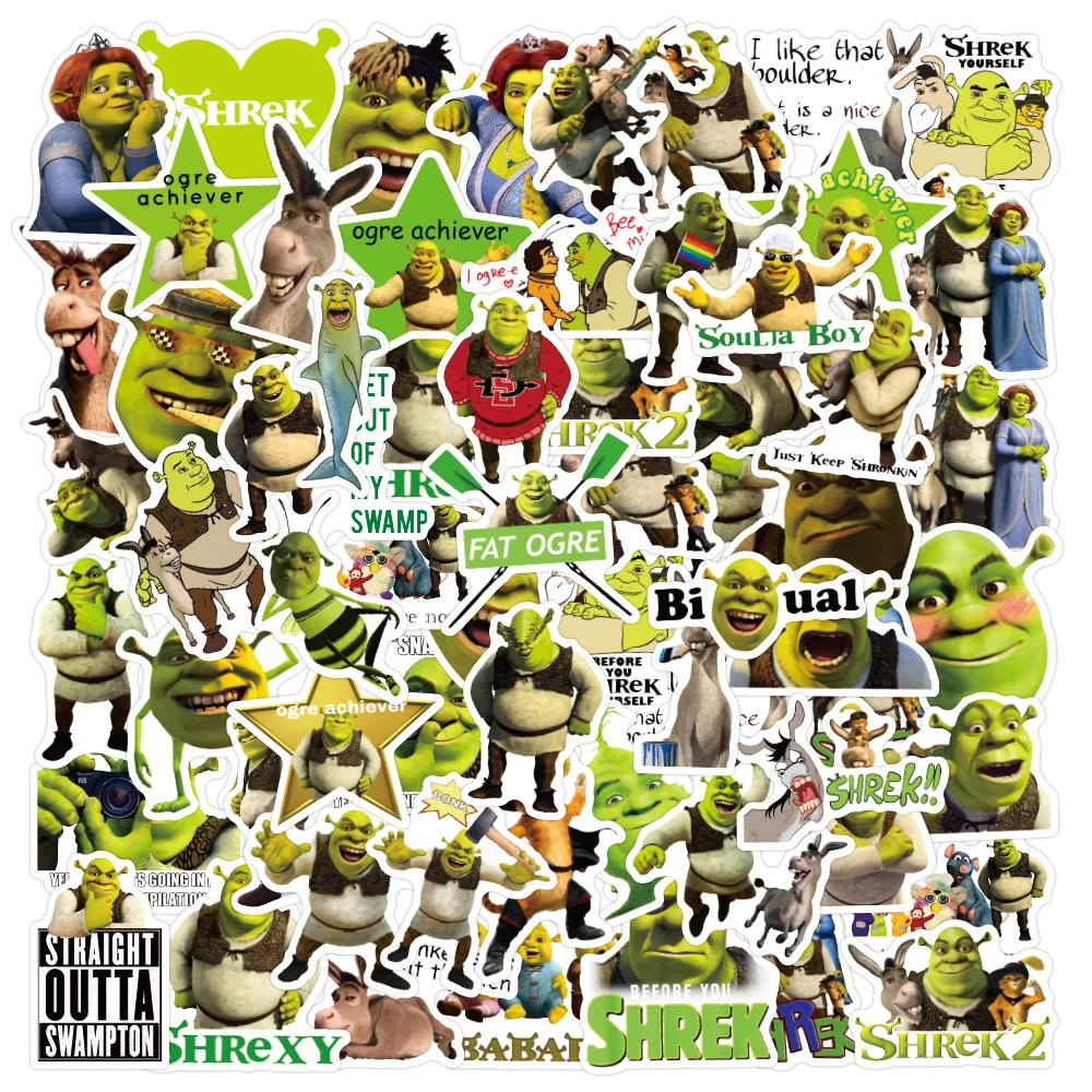10 / 30 / 50pcs,Cartoon Monster Shrek Graffiti Sticker, DIY, Waterproof, Laptop, Suitcase, Guitar, Star Sticker,