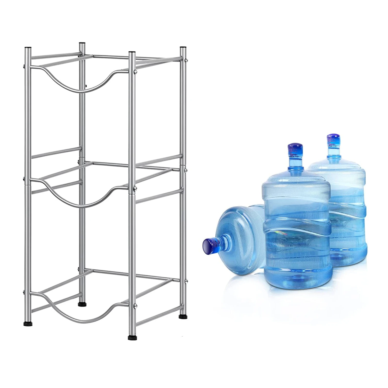 

3 Tier 5 Gallon Water Bottle Jug Holder Heavy Duty Water Cooler Jug Storage Rack Detachable Gallon Water Jug Bottle Organizer