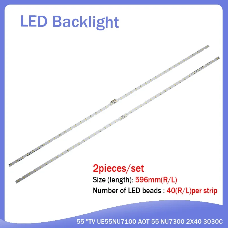 10pcs/Lot LED Backlight Strip for Samusng 55NU7100 UE55NU7300 UE55NU7100 UN55NU7100 AOT_55_NU7300_NU7100 BN96-45913A BN61-15485A
