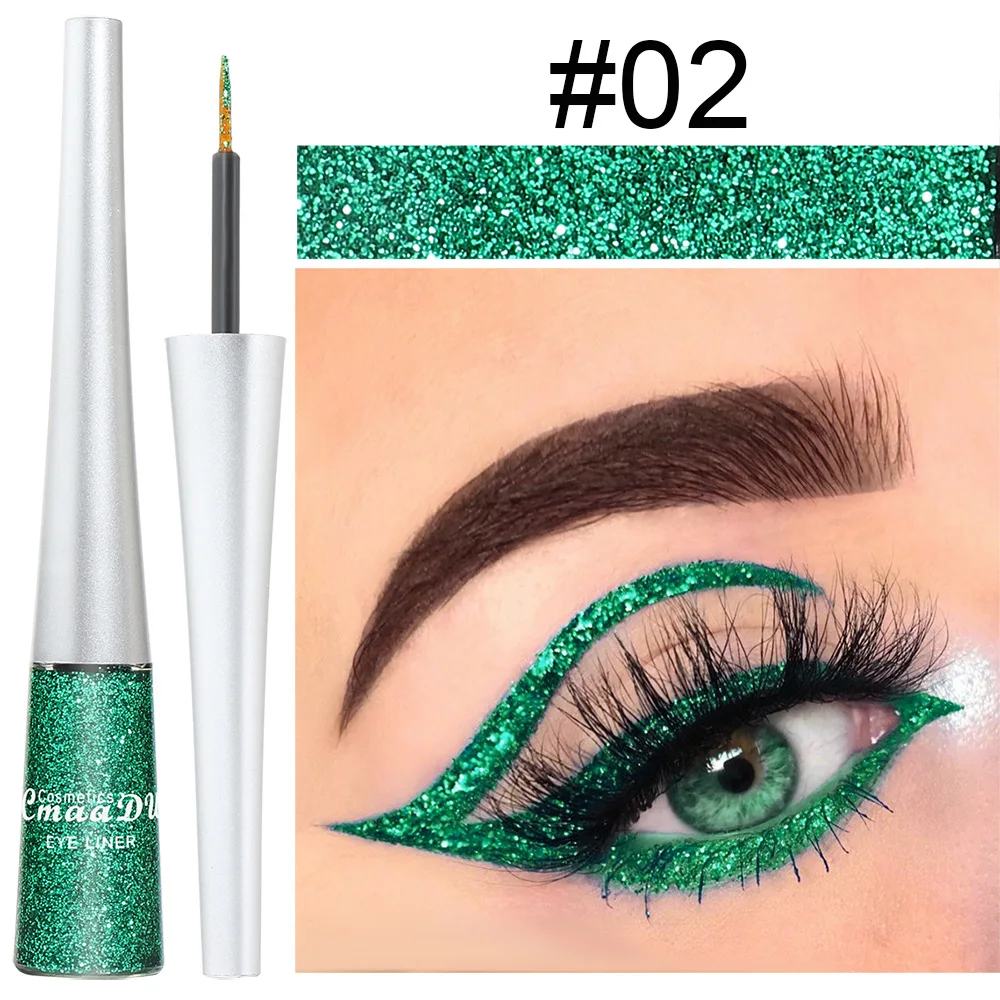 1Pc Green Professional Makeup Shiny Eye Liner Cosmetics for Women Pigment Purple Blue Color Liquid Glitter Eyeliner Sexy |