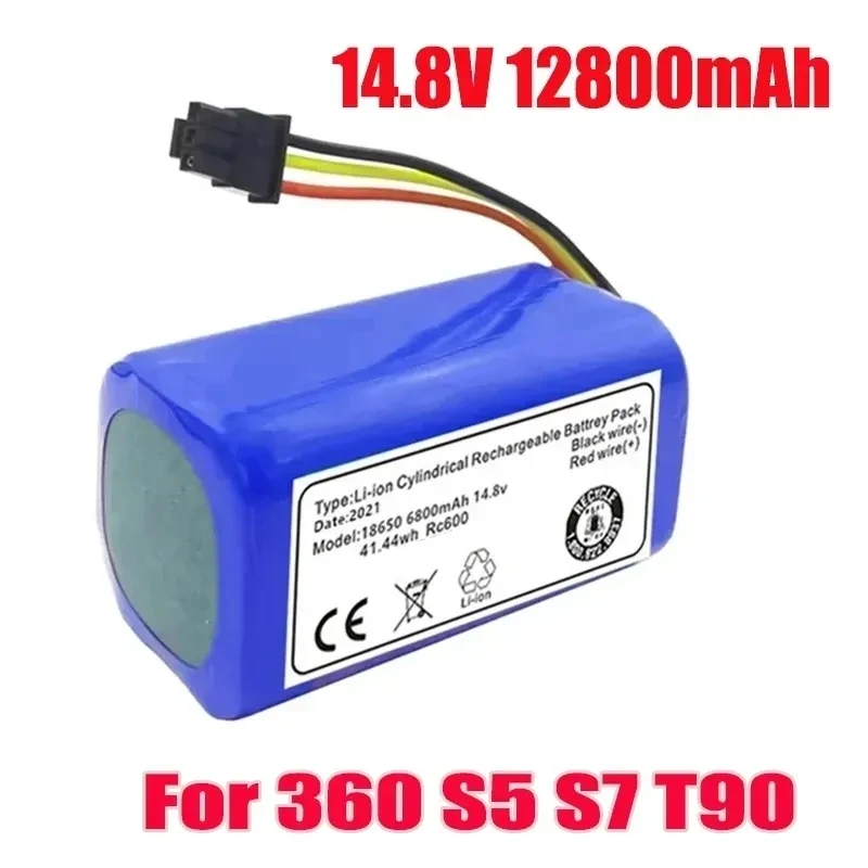 

14.8v 12800mah. For Qihoo 360 S5 S7 T90 robot vacuum cleaner battery pack, replace the battery of the robot vacuum cleaner.