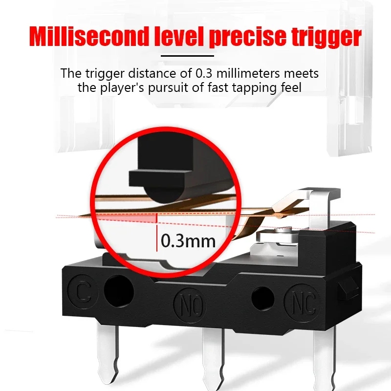 Micro Interruptor Original do Rato do Kailh Botão Micro Contator do Ouro Ponto Preto de Pinos 80 Milhões Clique a Vida gm 8.0 Peças Peças - Imagem 2